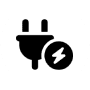 A black and white icon of an electric plug.